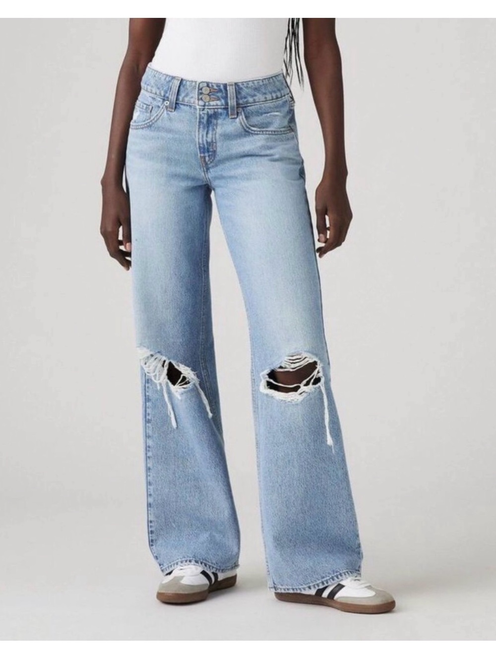 Levi’s Super low Wide Leg Ripped Light Blue Women's Jeans